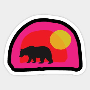 Sunset Bear in Cave Sticker